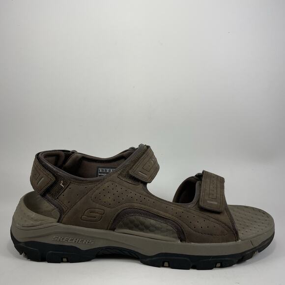 Skechers Tresmen Garo Sandals Mens Size 10 Brown Leather Active Hiking Strappy - Picture 1 of 9